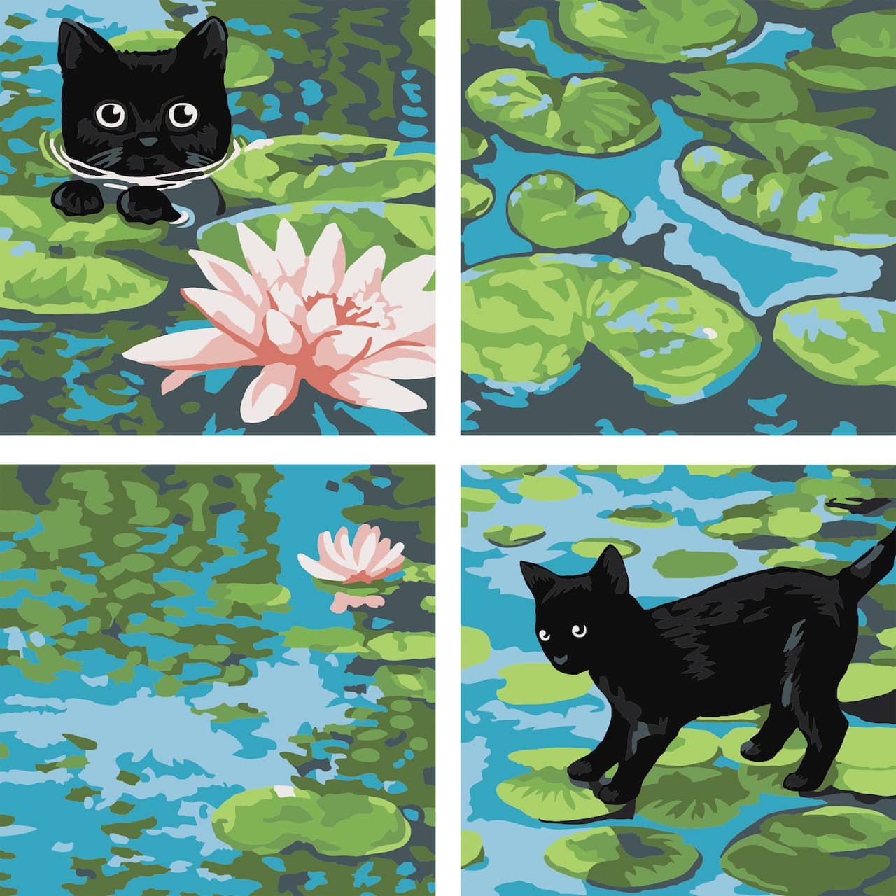 Cat in Pond Paint-by-Number Gallery Mini Kit by Artist's Loft®